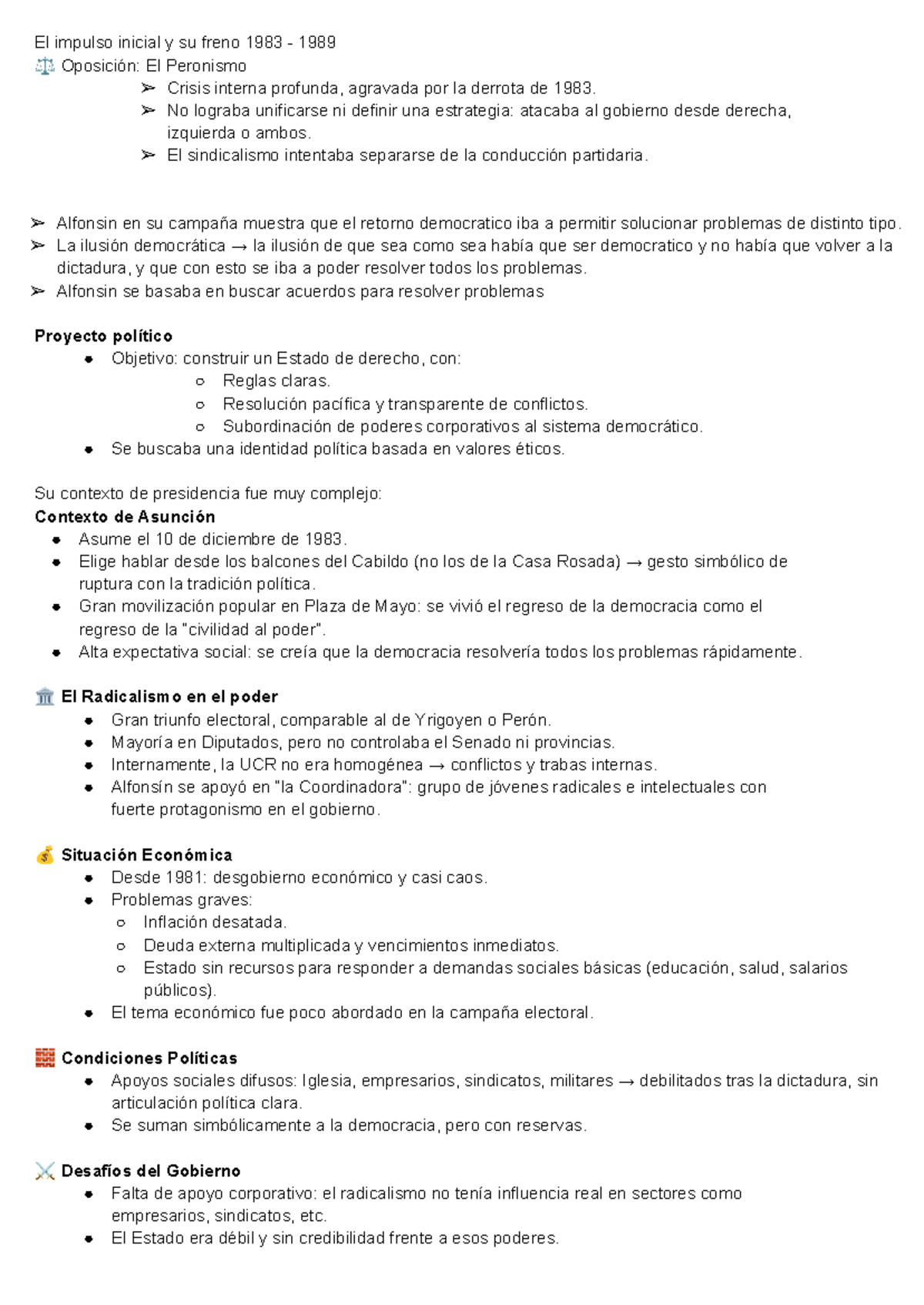 Lectura Sesión 5 ICSE: Análisis del Peronismo y la Crisis de 1983-1989 ...