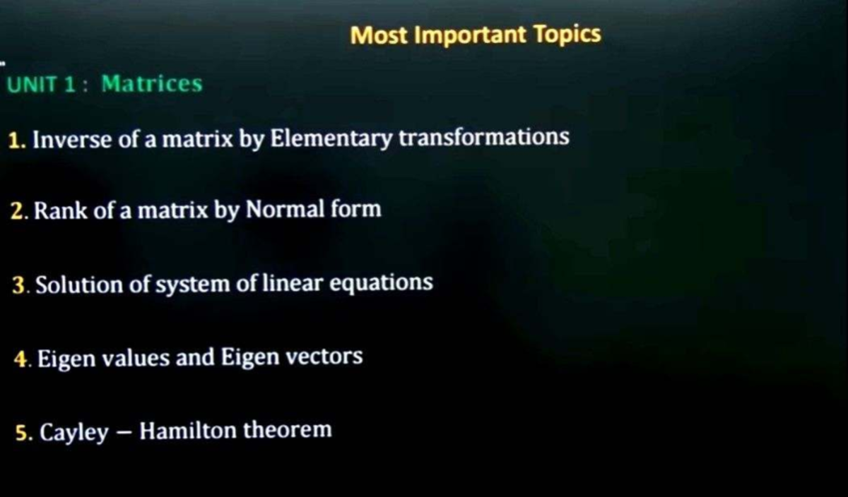 Maths UNIT 1-5: Important Topics & Key Questions for Exams - Studocu
