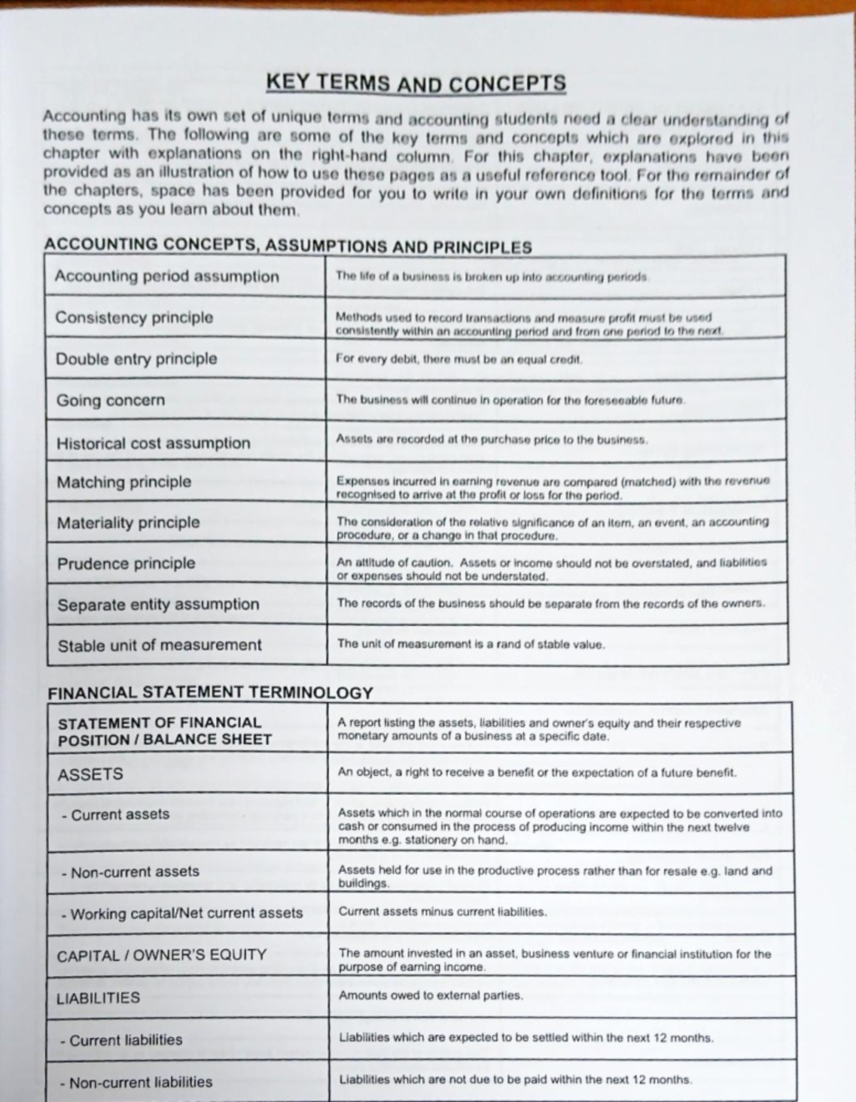 Accounting Key Terms and Concepts: A Comprehensive Guide - Studocu