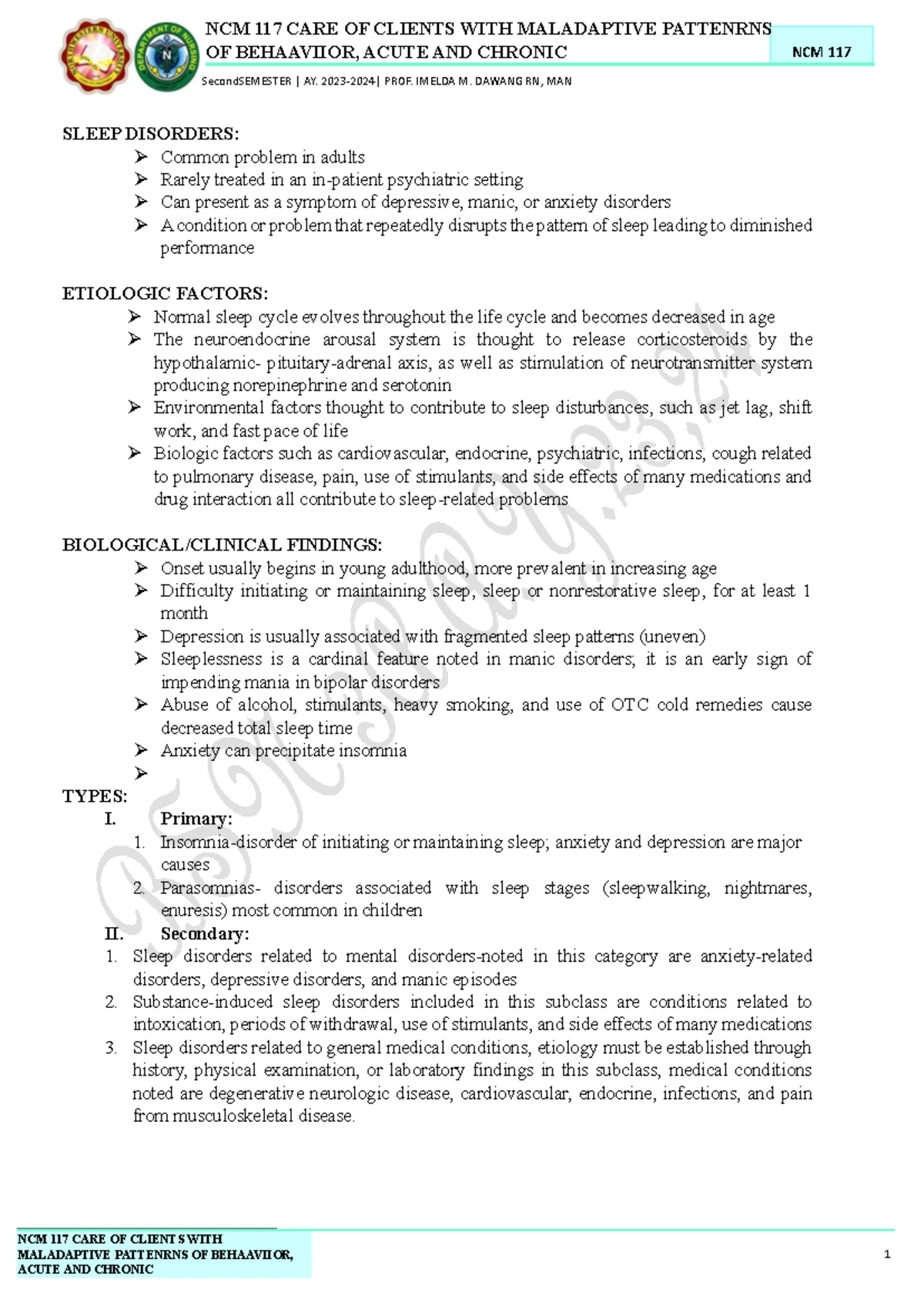 NCM 117 Final Exam Notes: Care of Clients with Maladaptive Behaviors ...