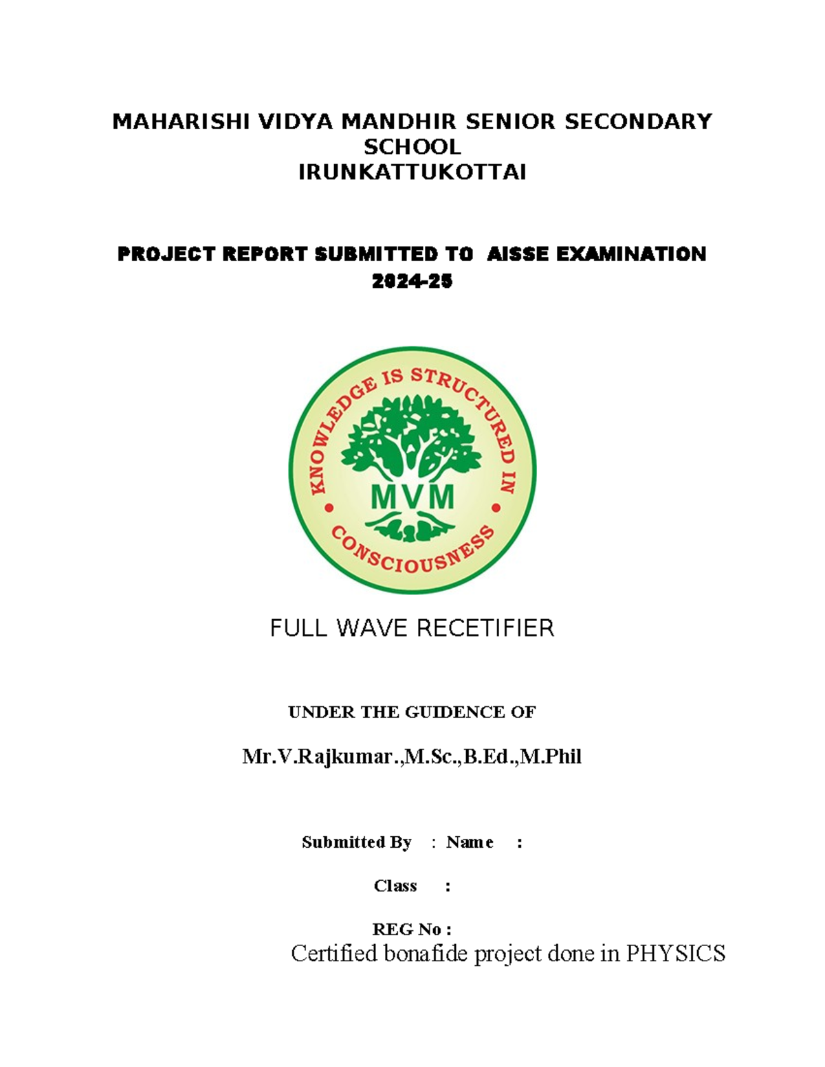 XII Project Report: Full Wave Rectifier Analysis and Design - Studocu