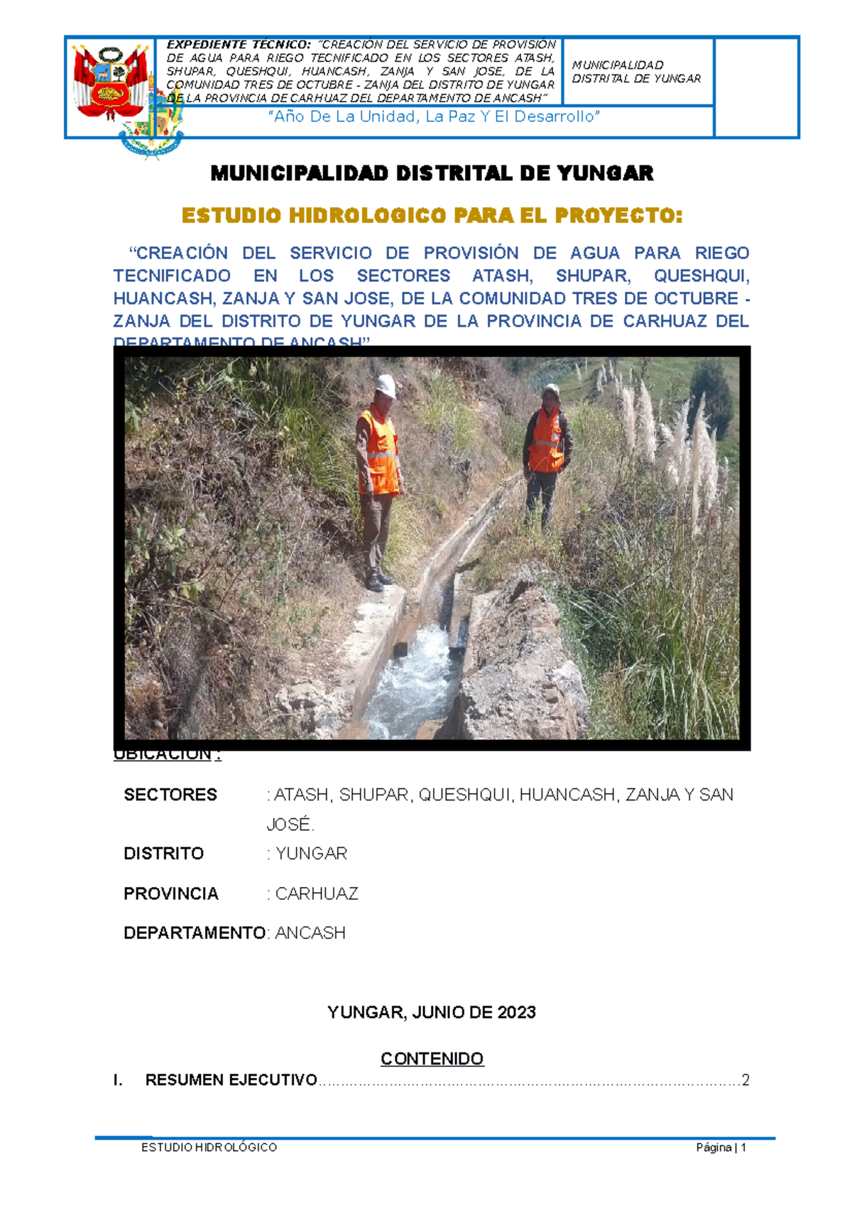 Estudio hidrológico de Rio Poyor - Document Preview