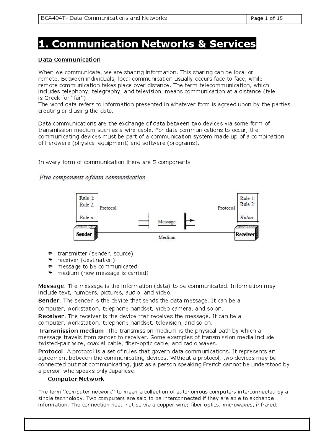 Unit-1 Dcn - Lecture Notes 1-9 - Network Related Documentary Work With ...