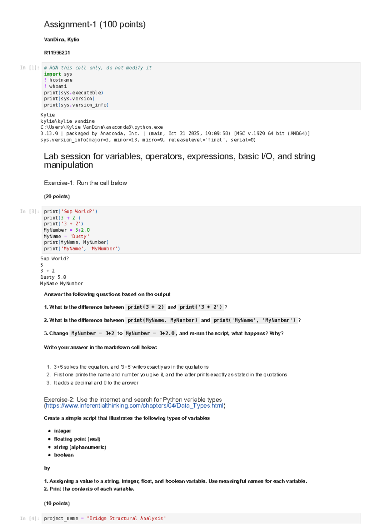 Assignment 1-1: Python Basics Lab Session (R11996231) - Studocu