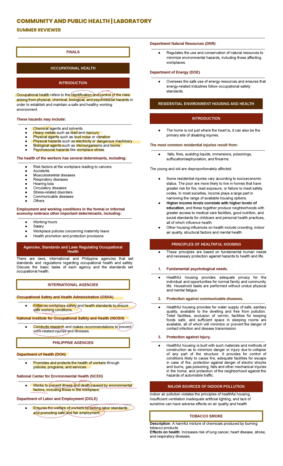 CPH 101: Community and Public Health Lab Finals Reviewer - Studocu