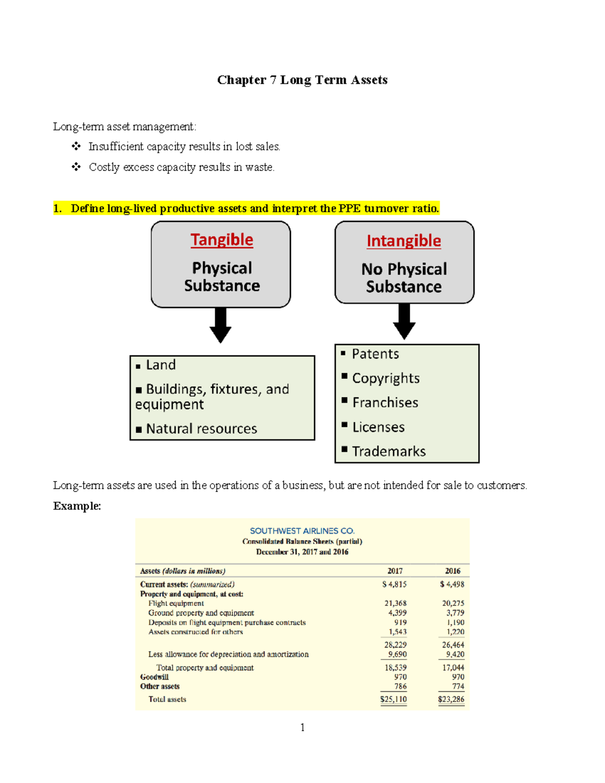 Chapter 7 Lecture - sdsdffsd - Chapter 7 Long Term Assets Long-term ...