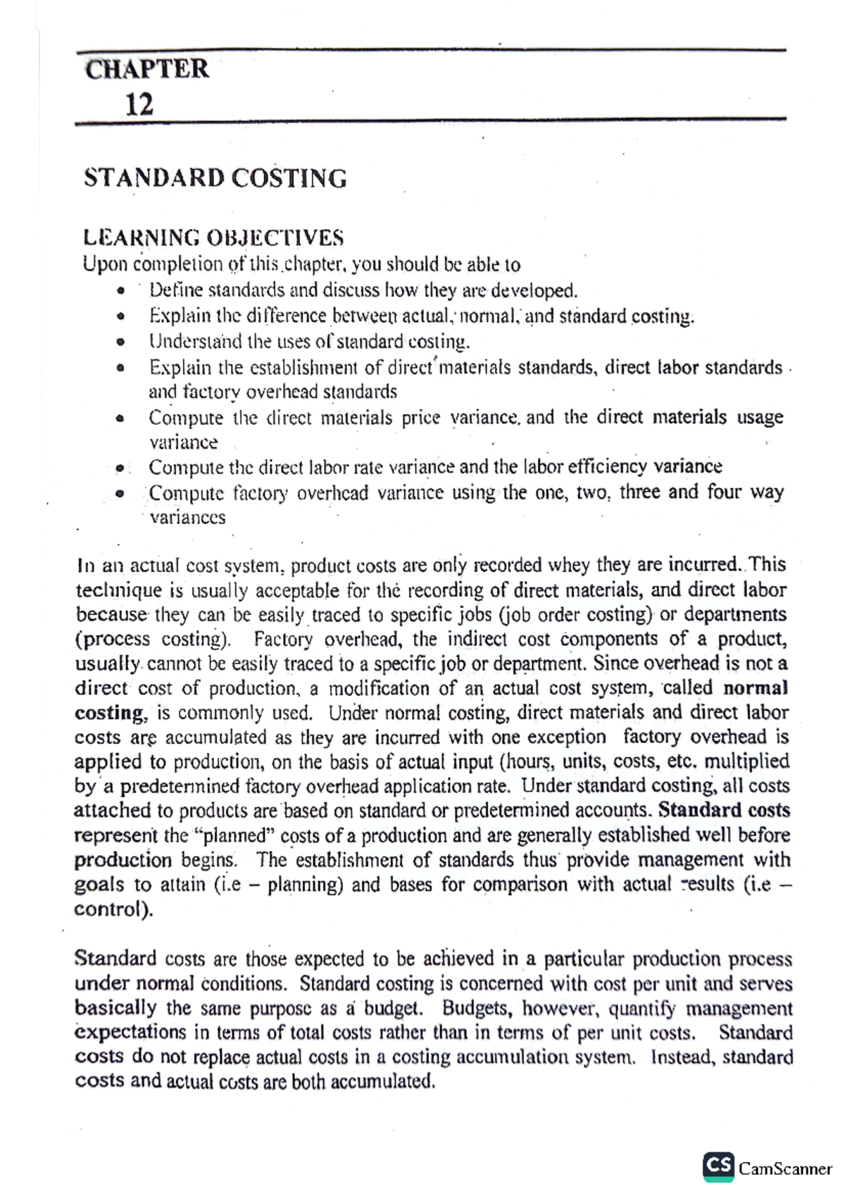Standard Costing - BS Accountancy - Studocu