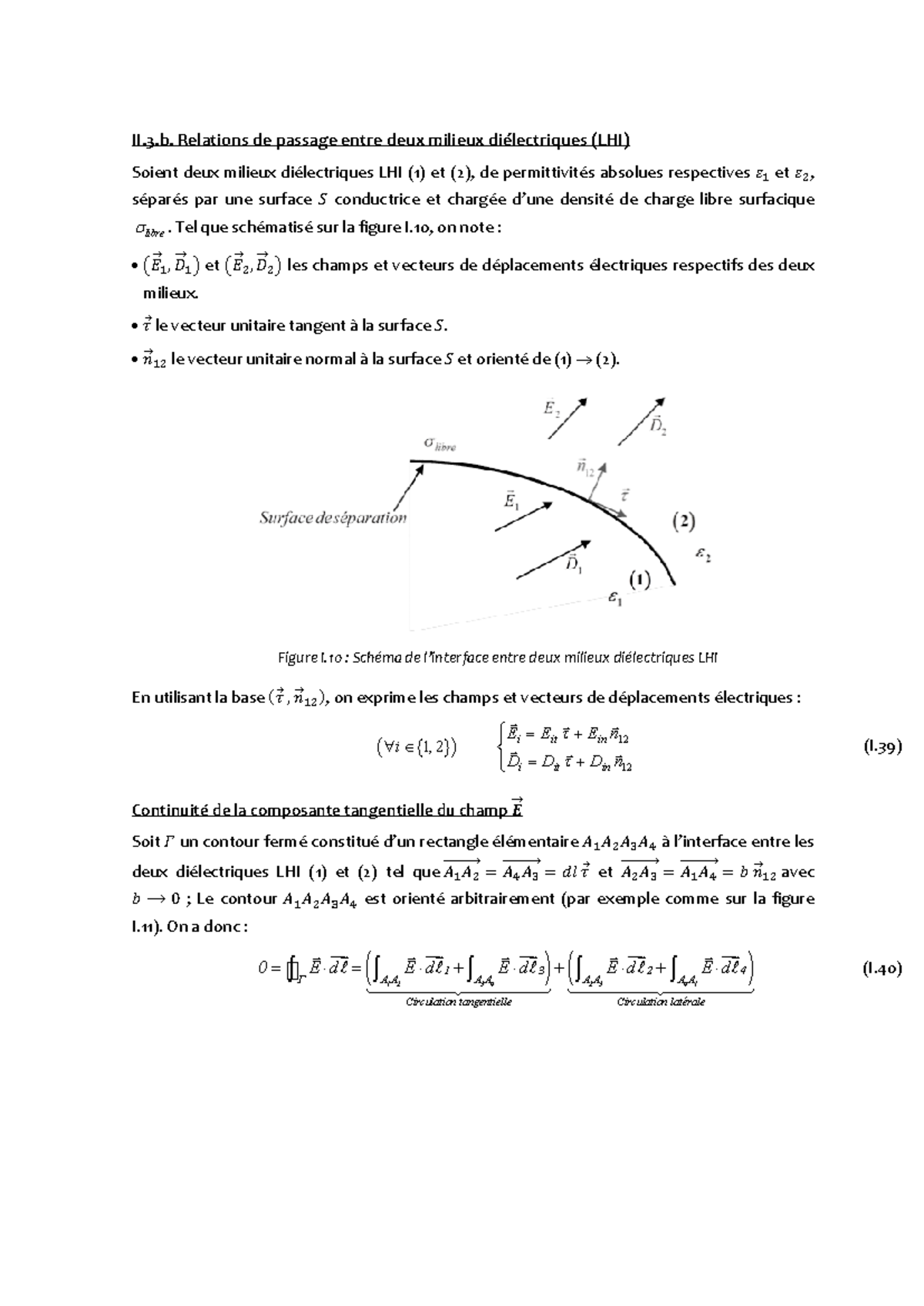 Relations de passage entre les milieux diélectriques LHI (II.3.b) Studocu — free download