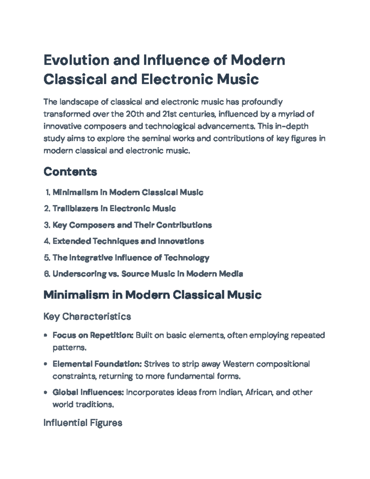 Evolution and Influence of Modern Classical and Electronic Music ...