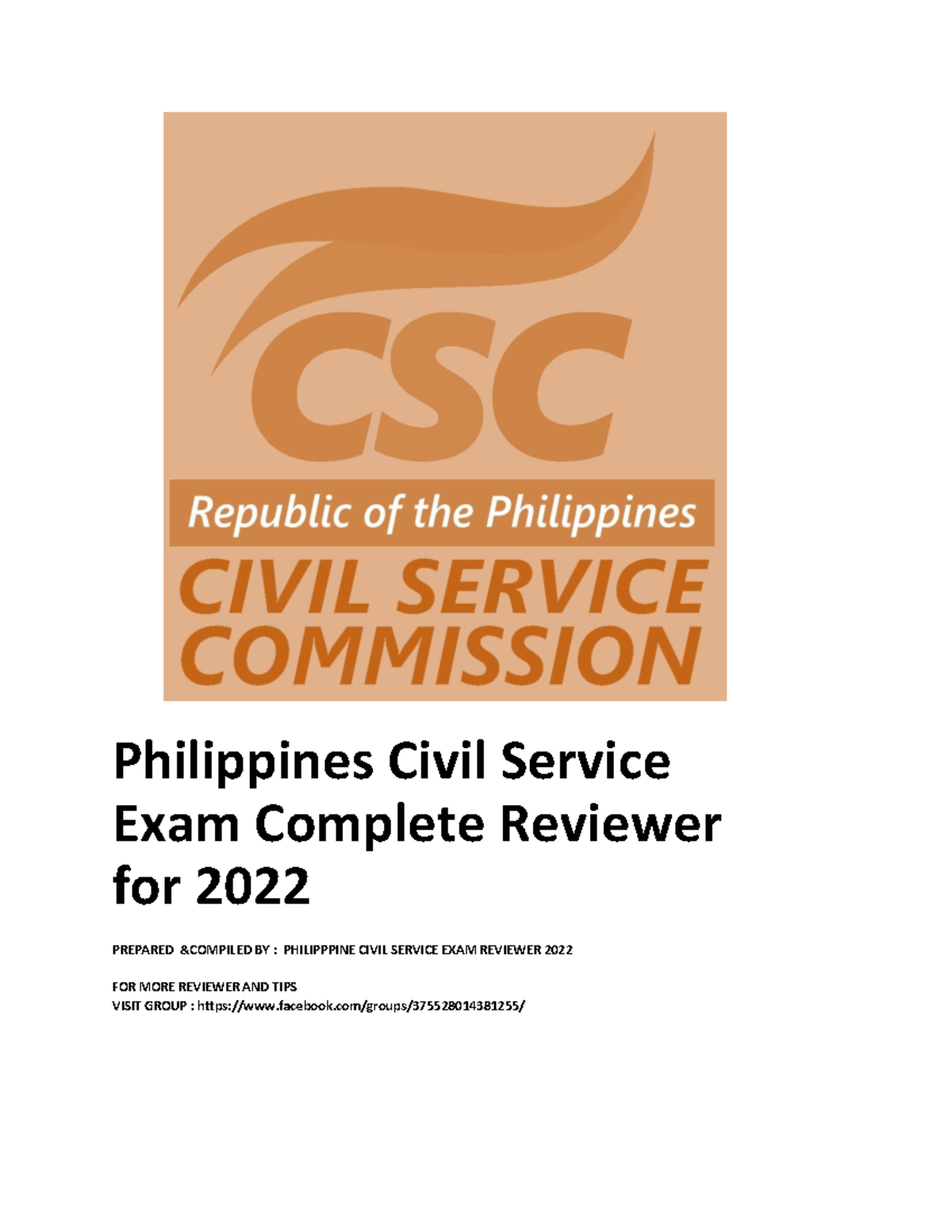 Civil Service Exam Complete Reviewer 2022 (MOCK EXAM) - Document Preview