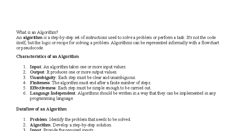 DSA-Array and Asymptotic Notation: Understanding Algorithms - Studocu