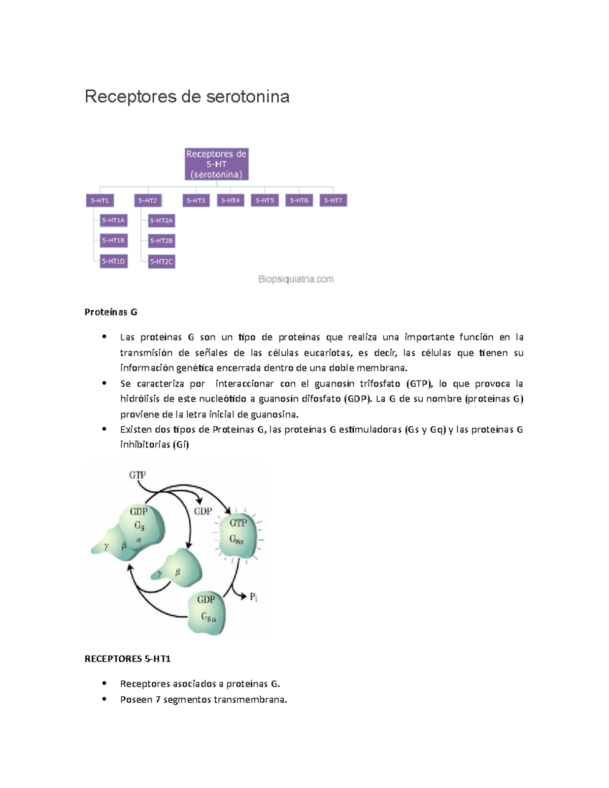 Receptores Serotoninérgicos y Sus Funciones en el SNC - Studocu