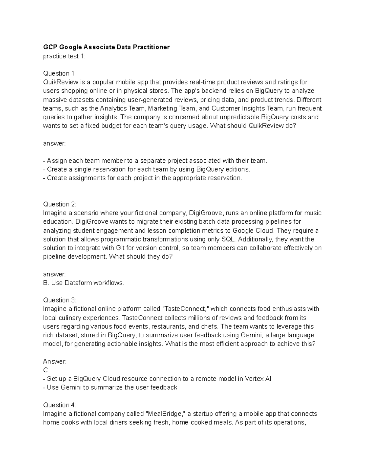GCP Associate Data Practitioner Practice Test: Questions & Answers ...