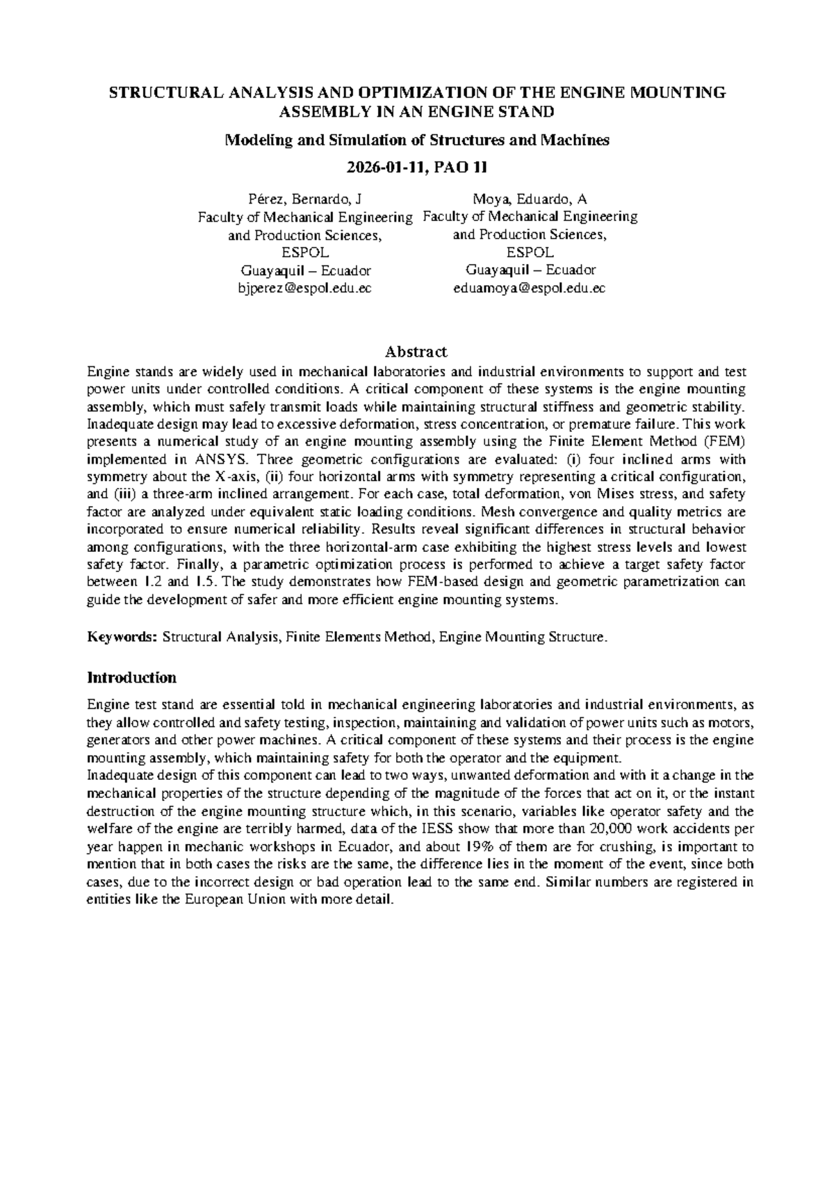 Structural Analysis and Optimization of Engine Mounting Assembly MSEM ...