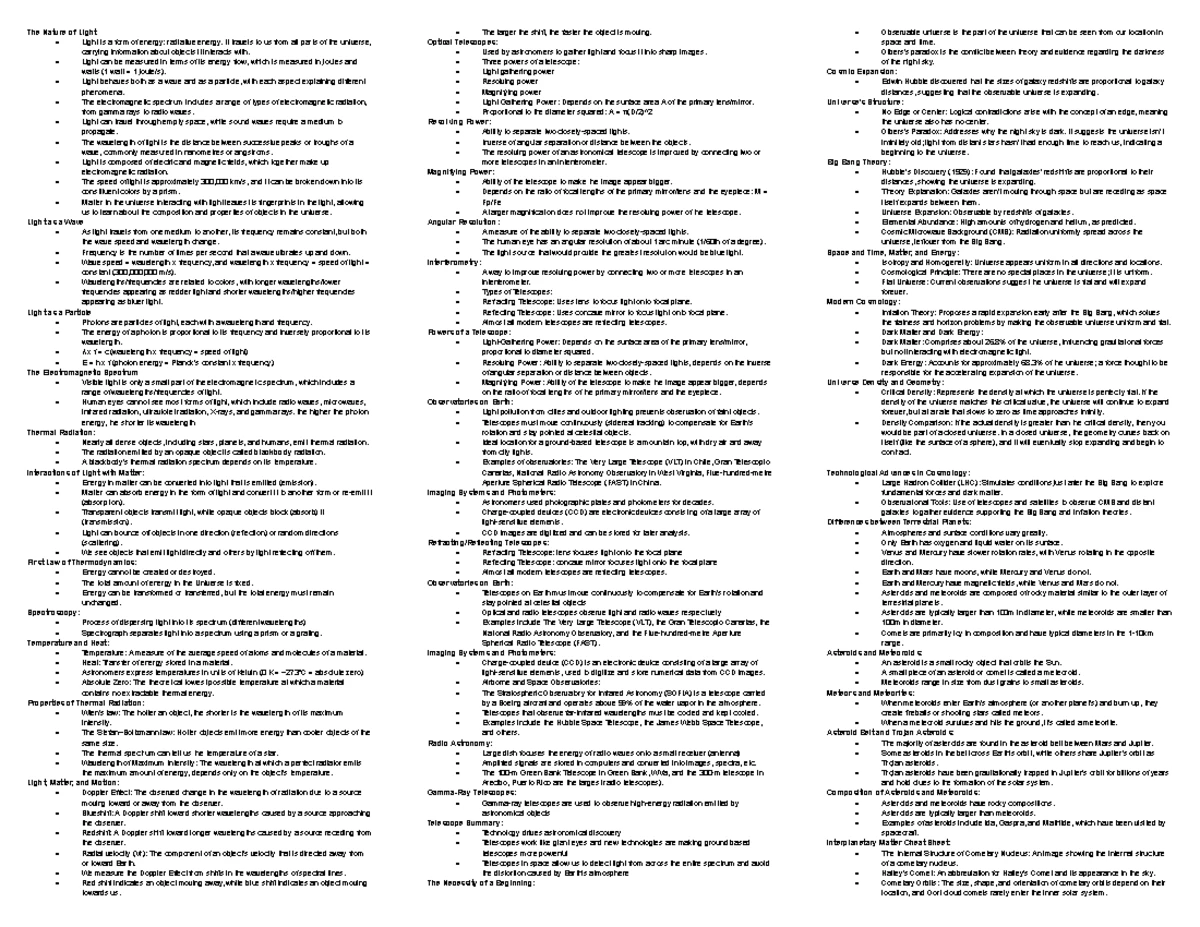 EC140 - Final Exam Cheat Sheet: Economic Growth, Inflation, and GDP ...