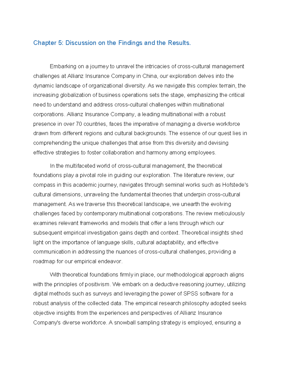 Chapter 5 - The findings and results of this study provide a ...