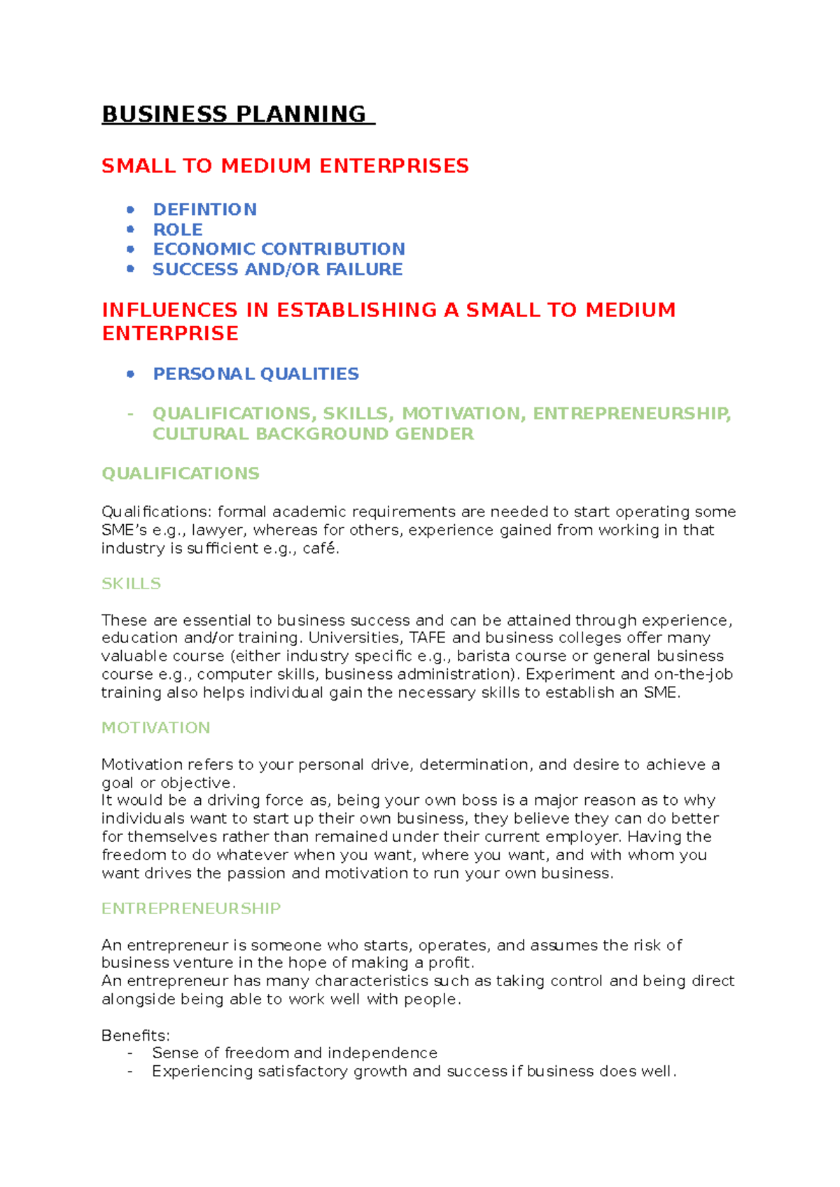 Business Planning - 2023 - BUSINESS PLANNING SMALL TO MEDIUM ...