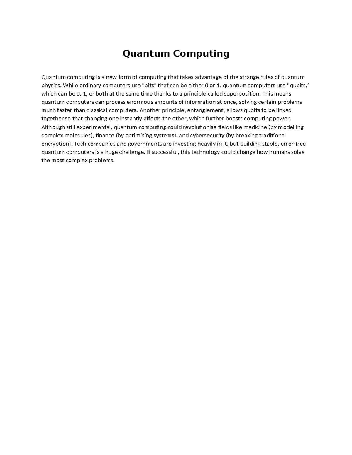Quantum Computing - An Insightful Essay on Qubits and Their Impact ...
