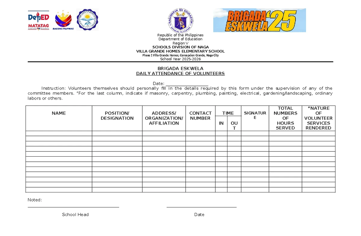 Brigada Eskwela FORM 7 Accomplishment Report - Antipolo National HS ...