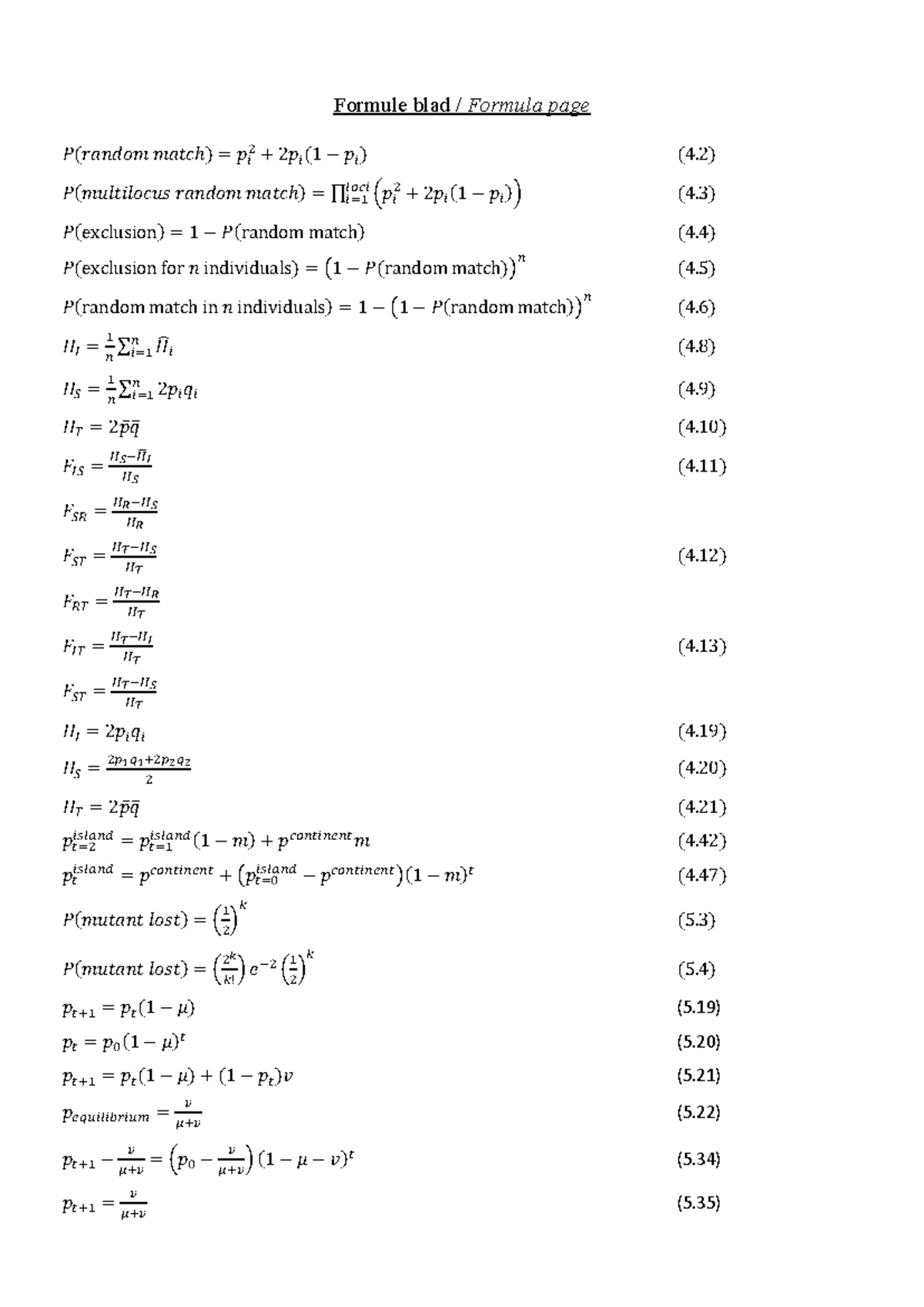 Test A1.2: Key Probability Formulas and Calculations Guide - Studocu