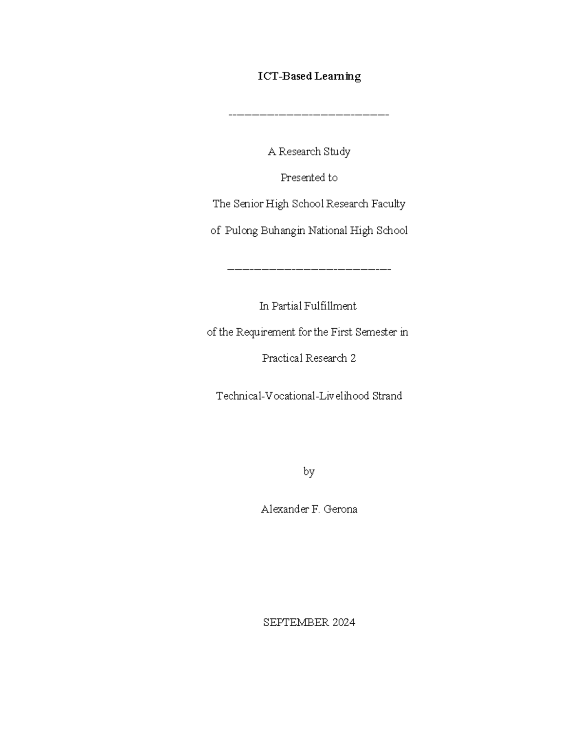 Practical Research 2 (PR2) Format Guidelines for Chapters 1-3 SY 2024 ...