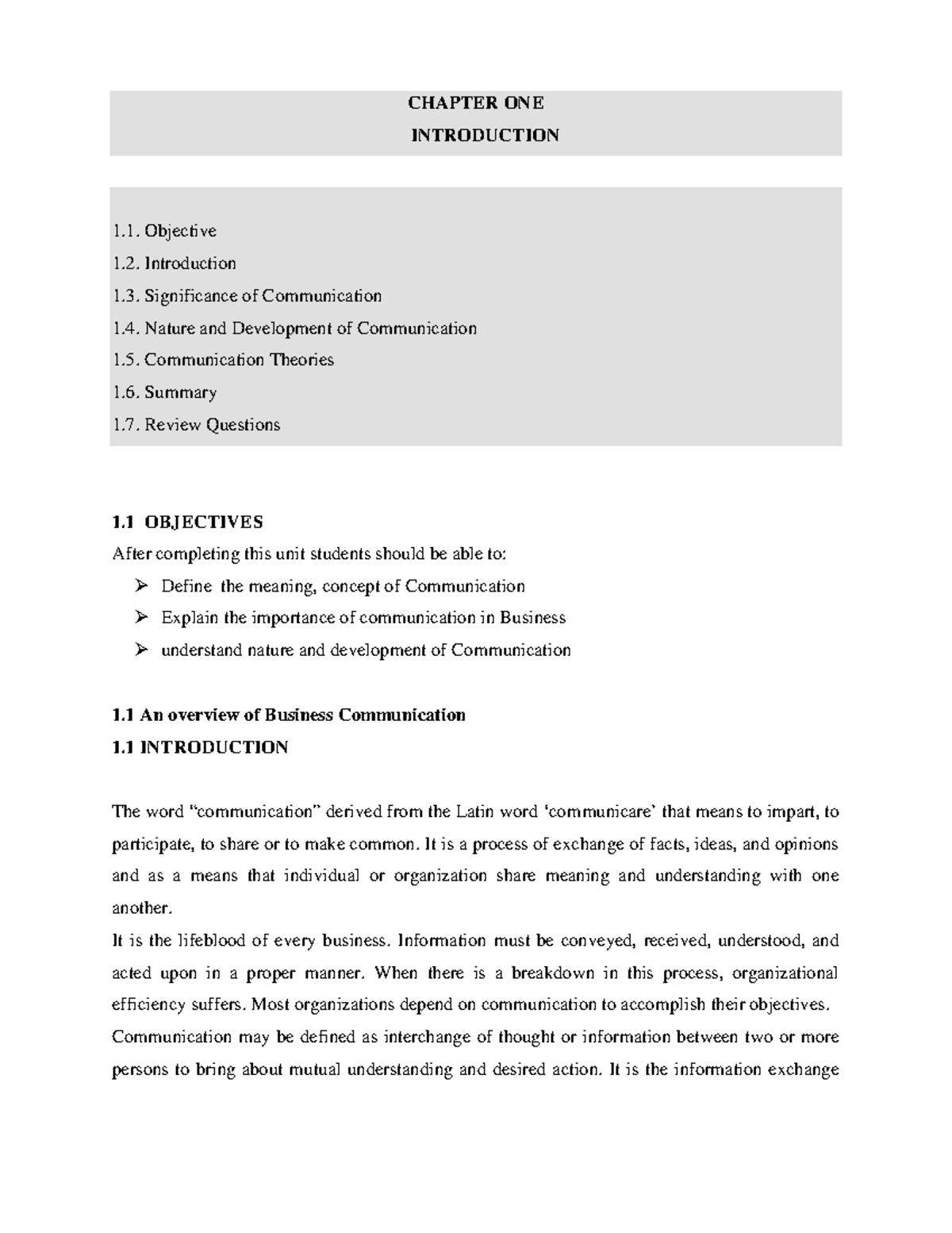 Business Communication (Bus 101) - Chapter 1 Overview & Significance ...