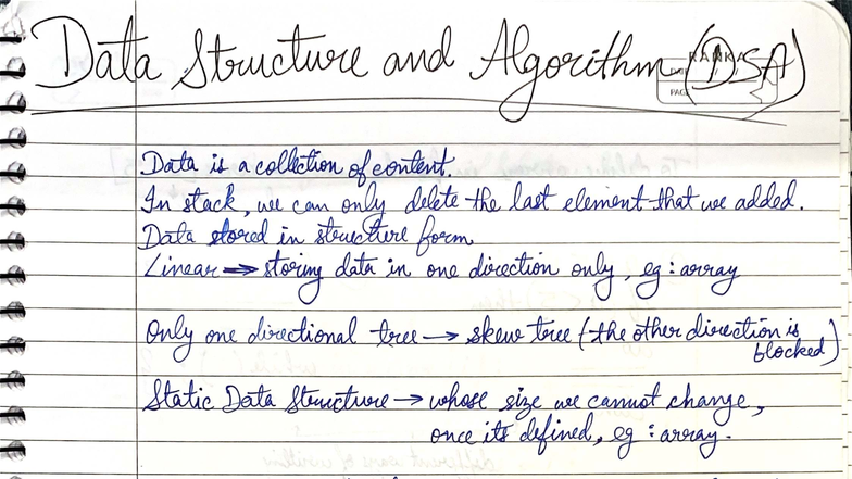 DSA Notes: Data Structures & Algorithms Overview - Studocu