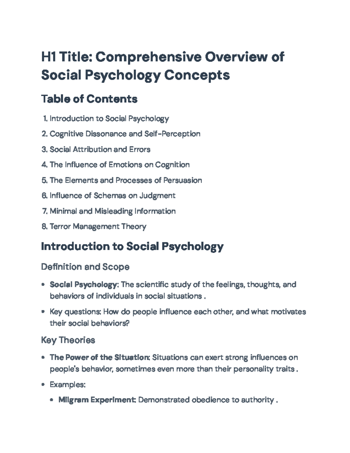 Comprehensive Overview of Social Psychology Concepts - SOC 101 Exam ...