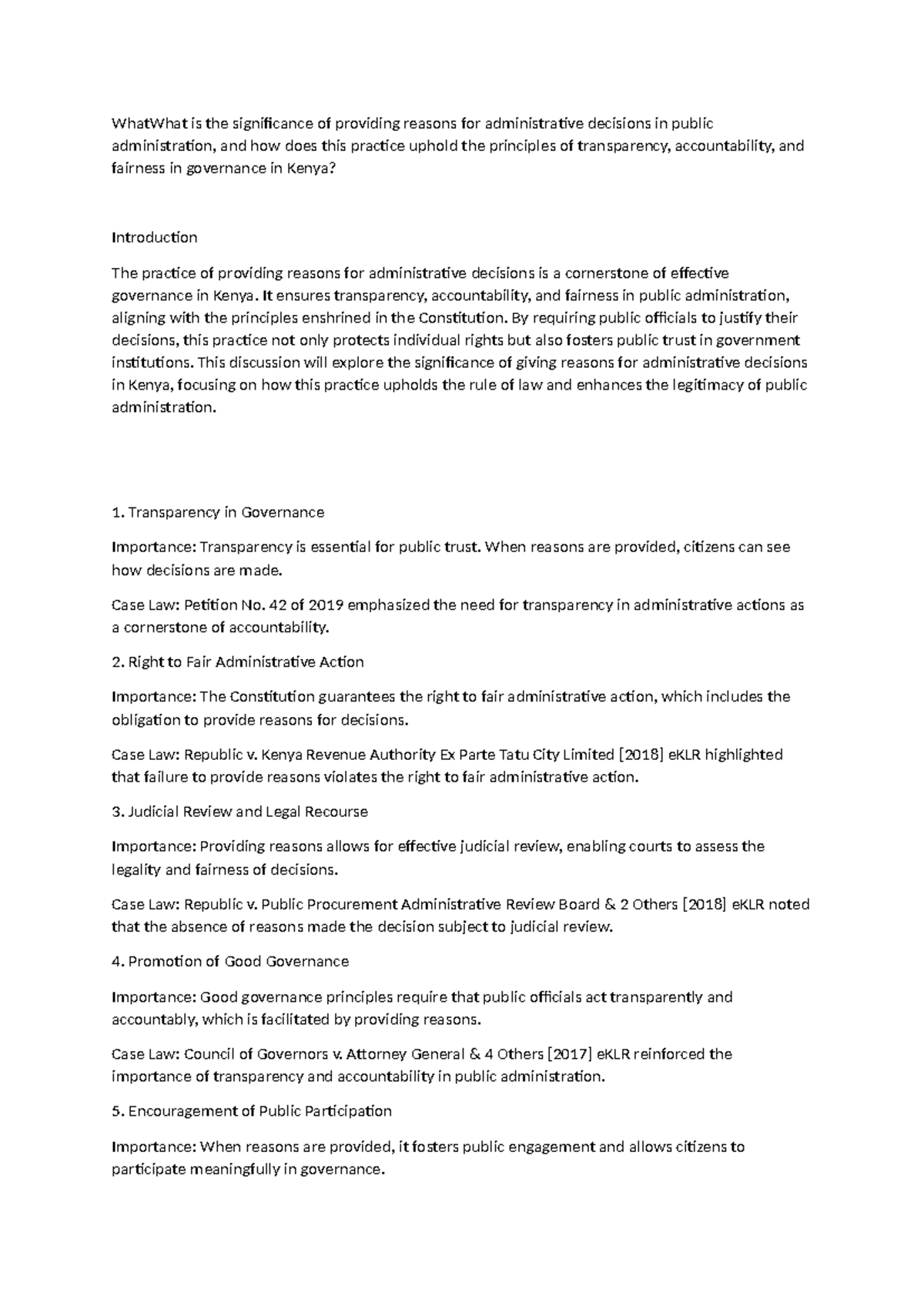 The Significance of Providing Reasons for Admin Decisions in Public ...