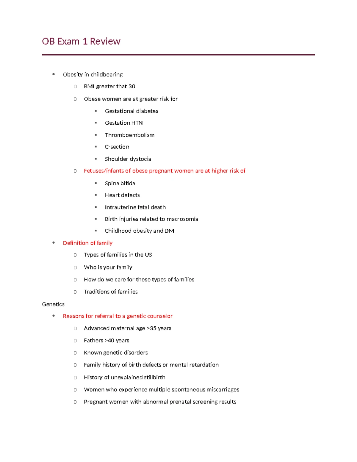Hematology Exam 1 Study Notes for Nursing (NUR 101) - Studocu
