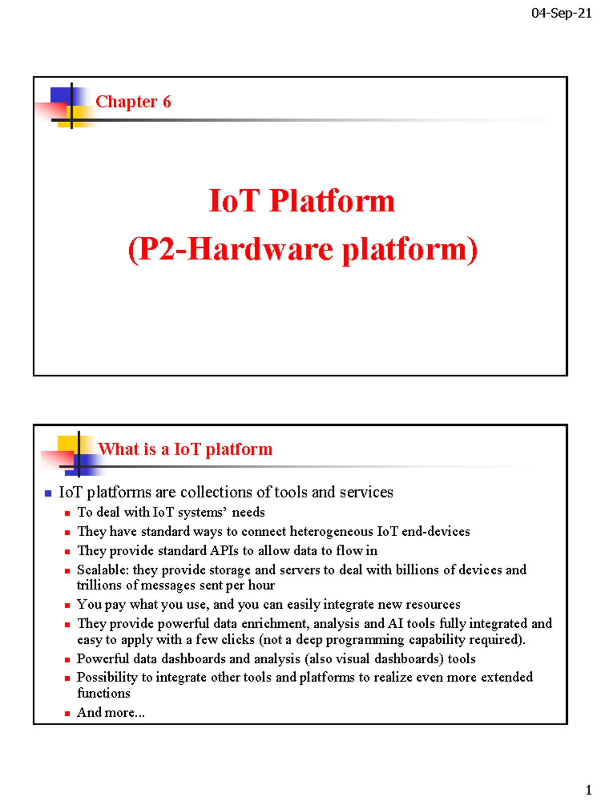 Chapter 6: IoT Platform P2 - Hardware Overview and Concepts - Studocu