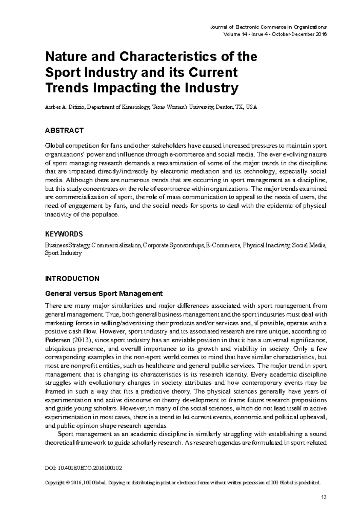 Trends and Challenges in the Sport Industry: A Comprehensive Analysis ...