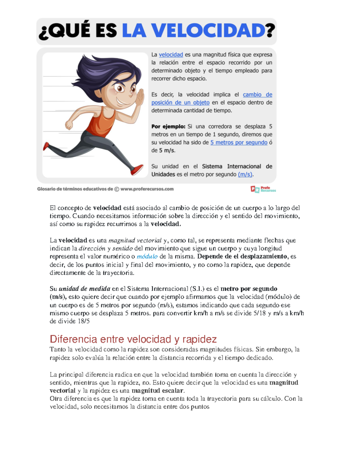 Velocidad y Rapidez: Conceptos Fundamentales en Física - Studocu