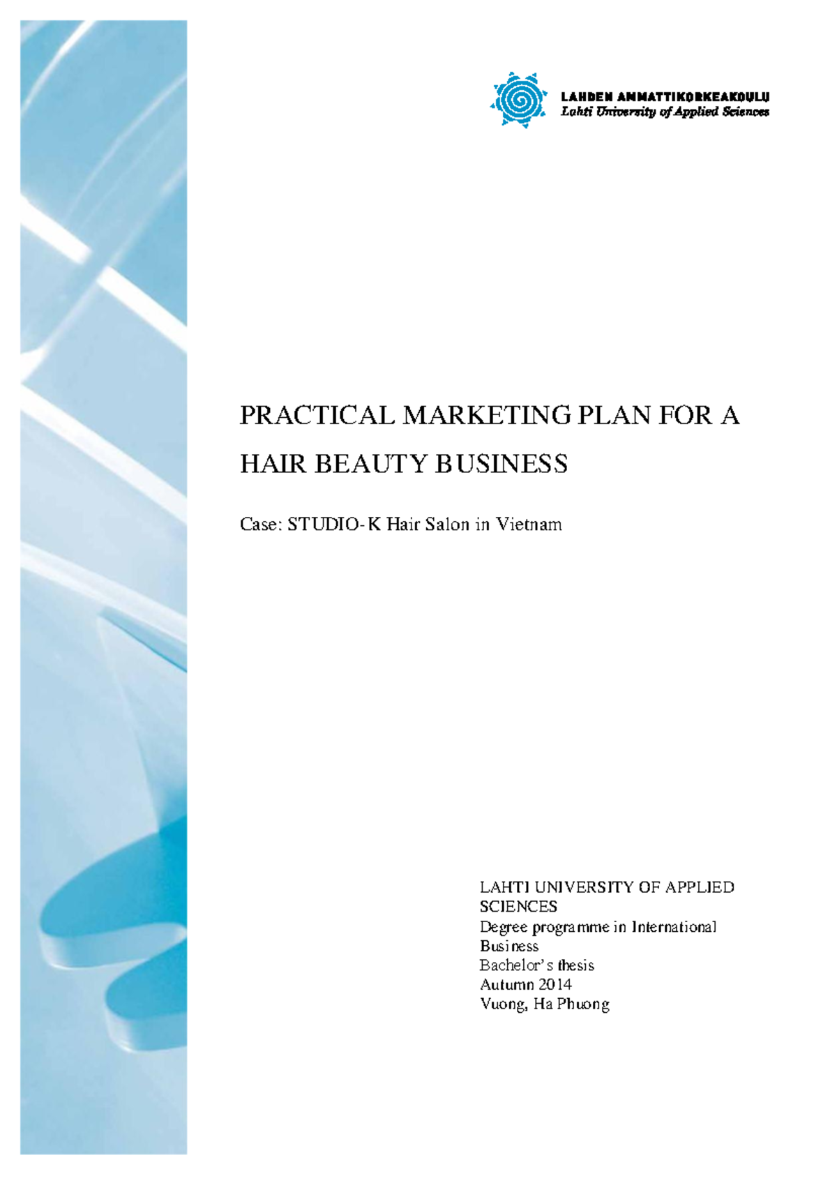 Hair salon business plan Free Download - PRACTICAL MARKETING PLAN FOR A ...
