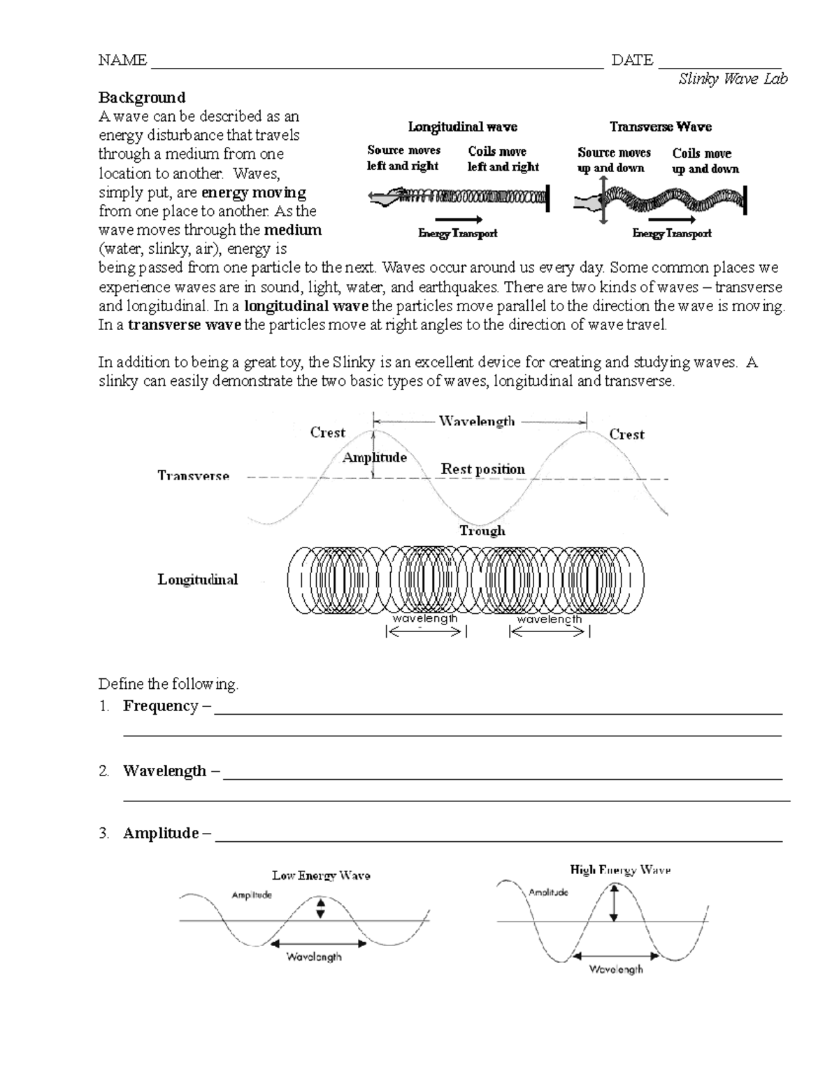 Ch 15-16 Slinky Wave Lab: Exploring Wave Types & Reflection - Studocu