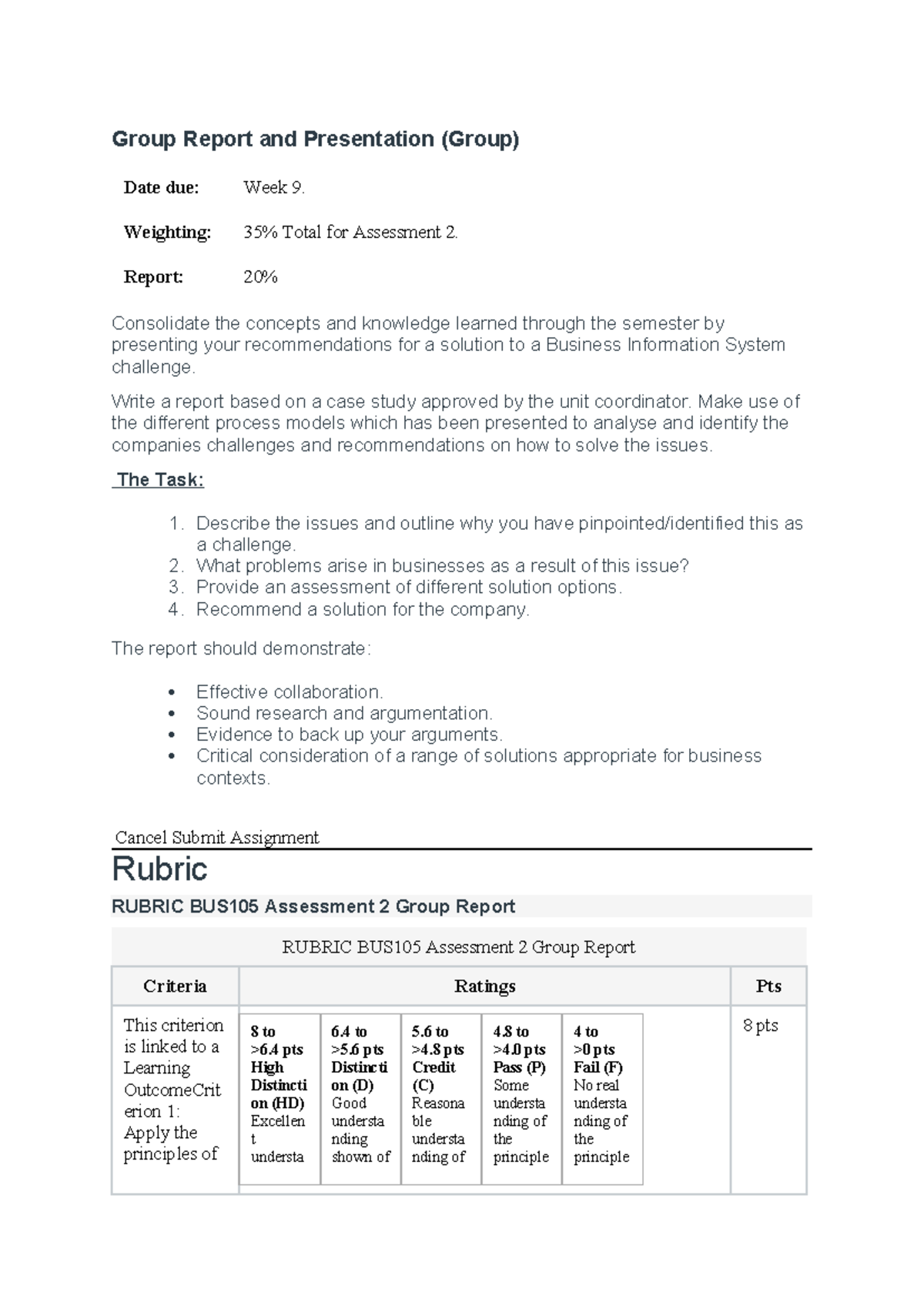 BUS105 Group Report: Analyzing Business Information System Challenges ...