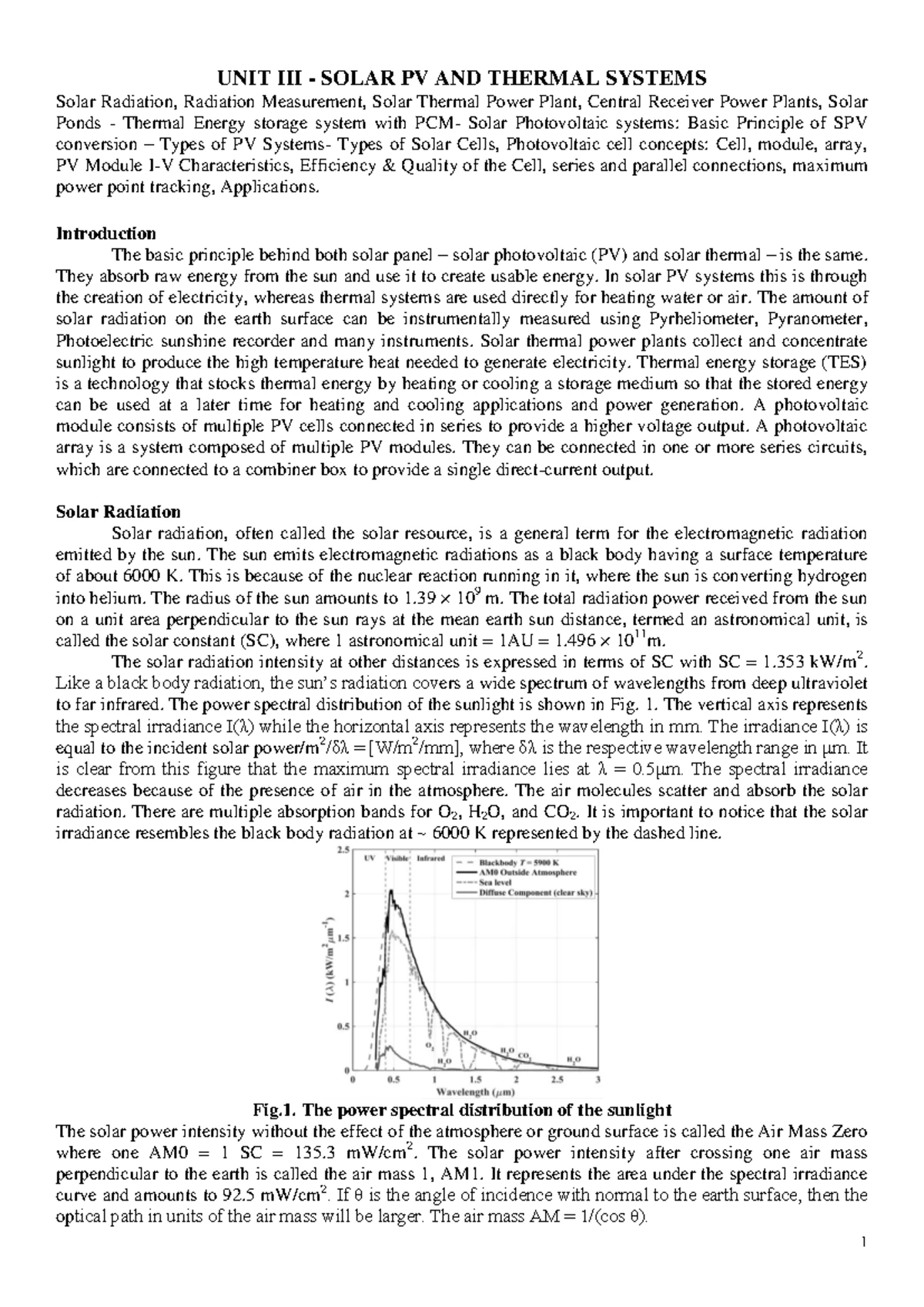OEE351 - Renewable Energy Systems - Course Material - Units 4 & 5 ...