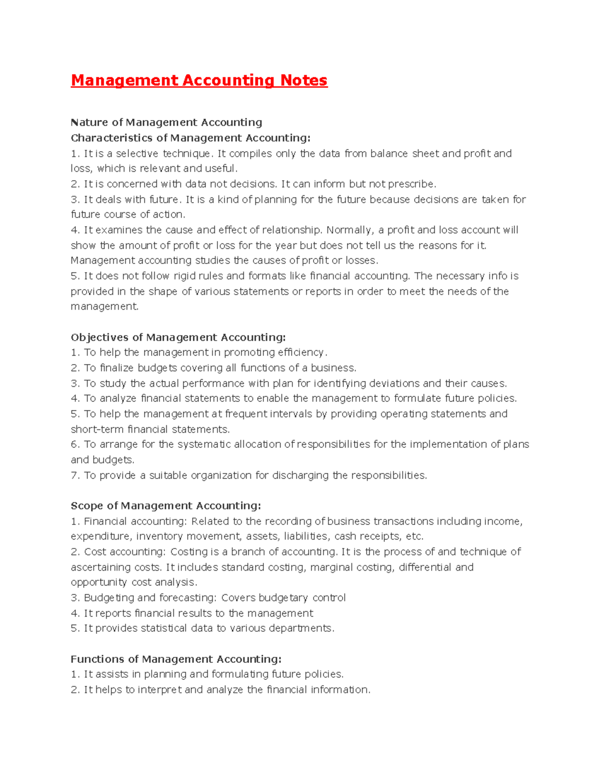 63483906 Management Accounting Comprehensive Study Notes - Studocu