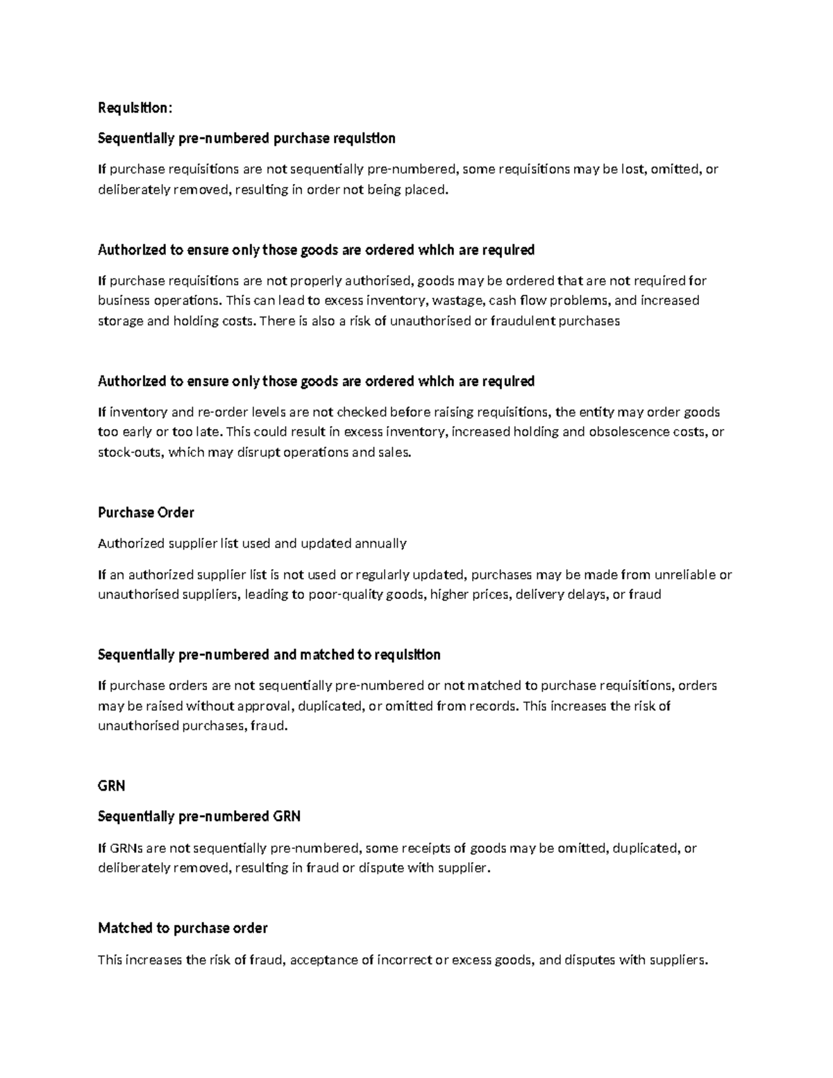 Purchase System: Ensuring Sequential Requisitions and Authorizations ...