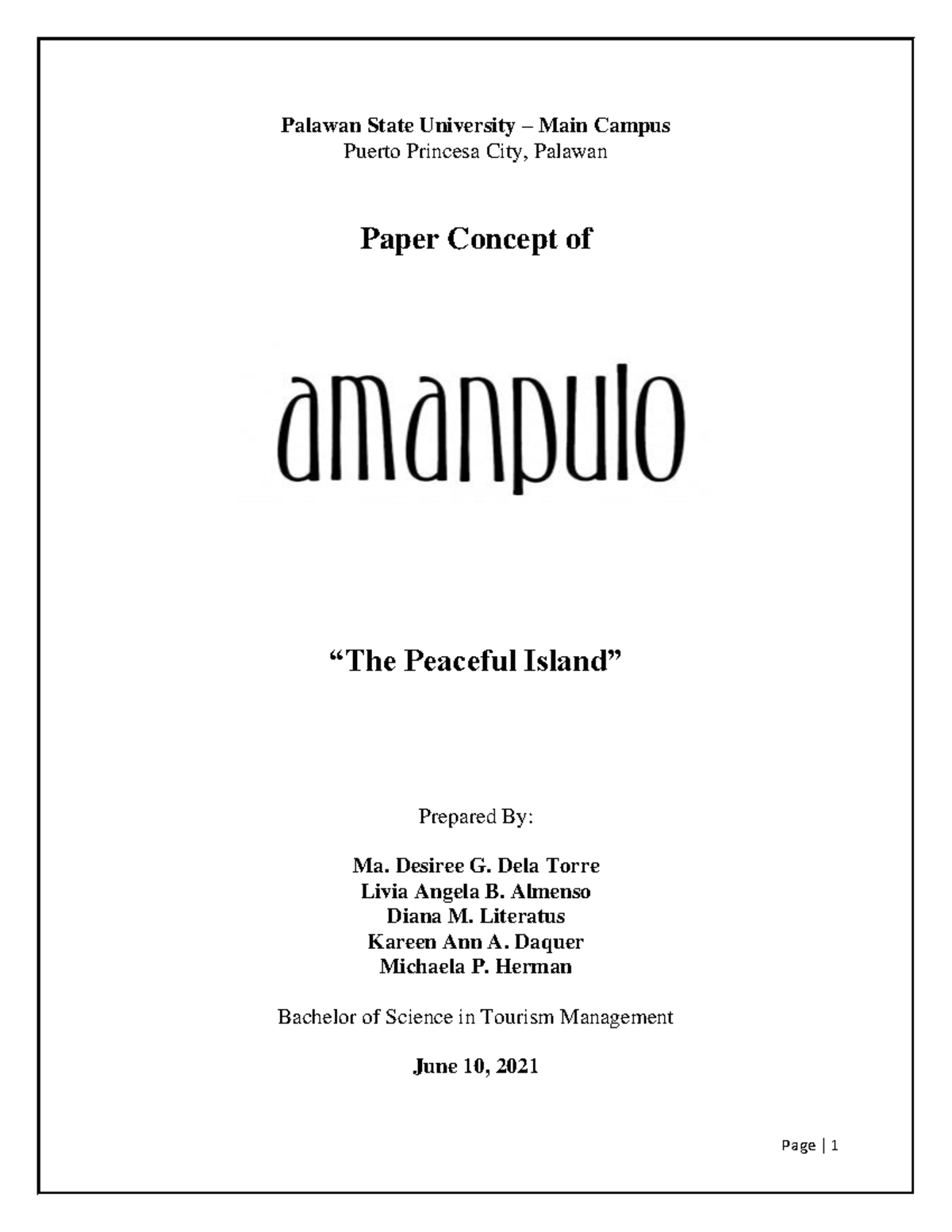 PSU BSTM Paper Concept: Exploring Amanpulo's Resort Features and ...