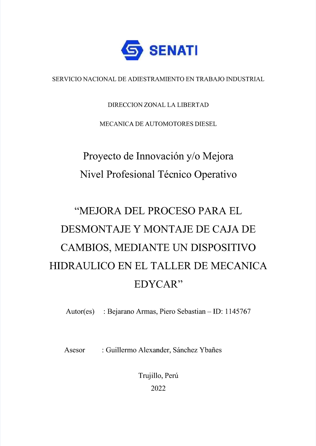 Proyecto de Innovación: Mejora del Proceso de Montaje de Caja de ...
