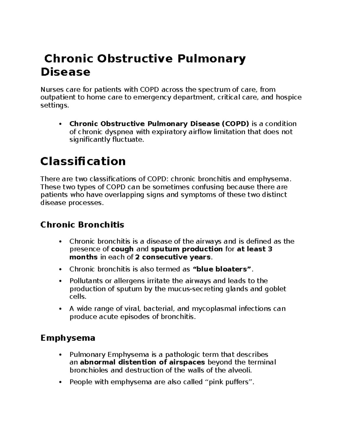 COPD 101: Comprehensive Overview of Chronic Obstructive Pulmonary ...