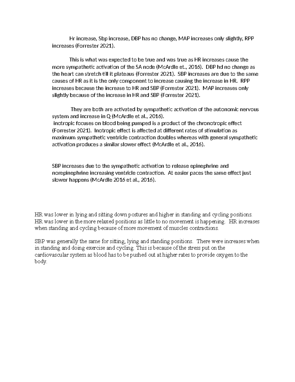 HR Increase Lab Questions: Understanding SBP, DBP, MAP, and RPP Changes ...