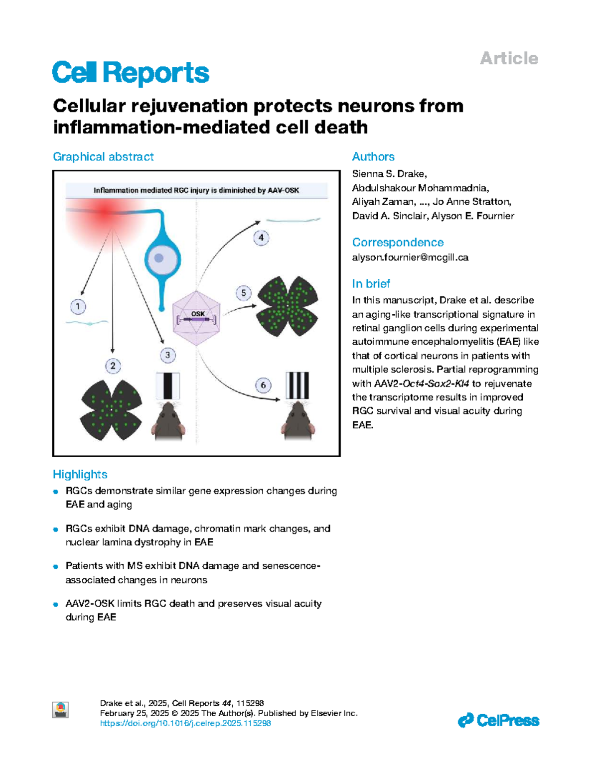 1-s2 - Good student - Article Cellular rejuvenation protects neurons ...