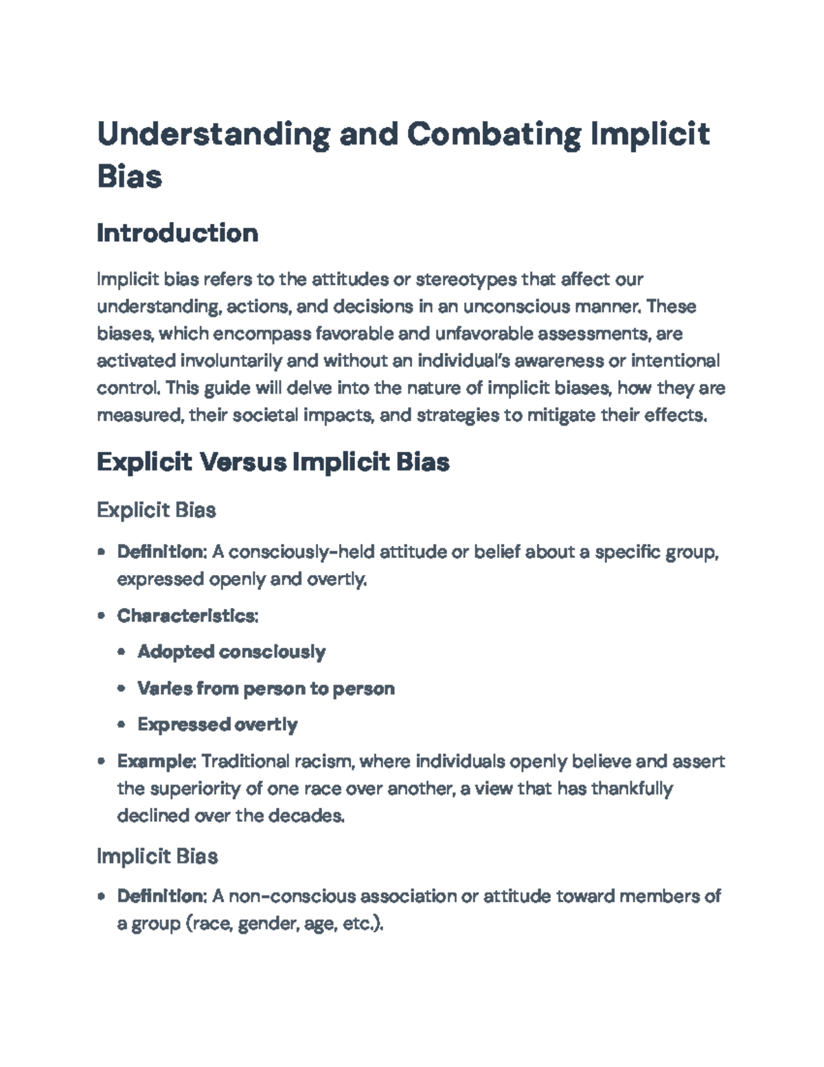 Understanding and Combating Implicit Bias: A Comprehensive Guide ...