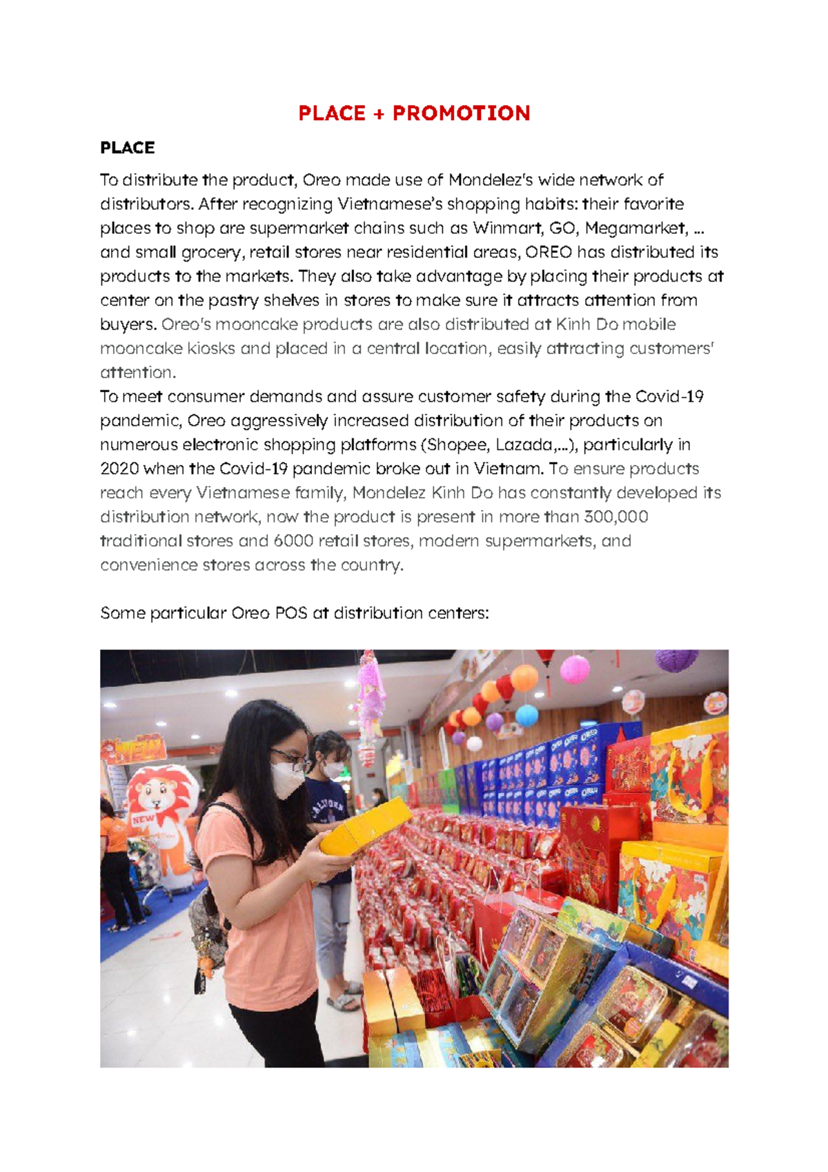 Marketing Strategies for Oreo: Place + Promotion Analysis - Studocu