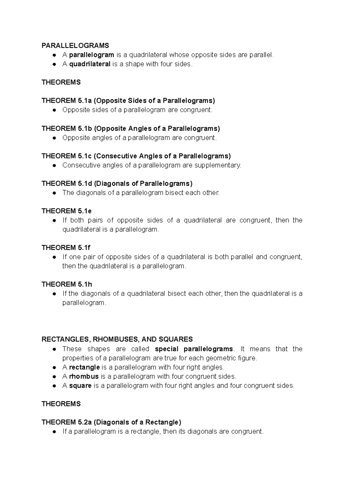 MATHEMATICS 9: PARALLELOGRAMS AND THEIR THEOREMS - Studocu