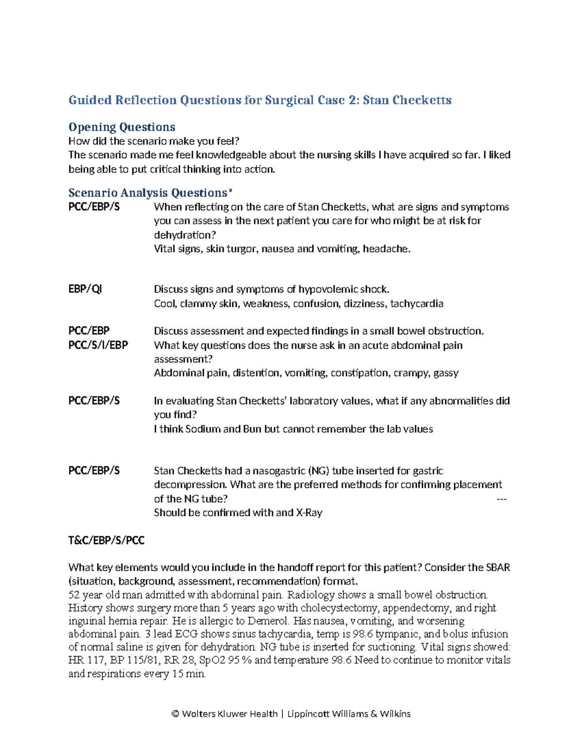 V Sim2 - Guided Reflection Questions for Surgical Case 2: Stan ...