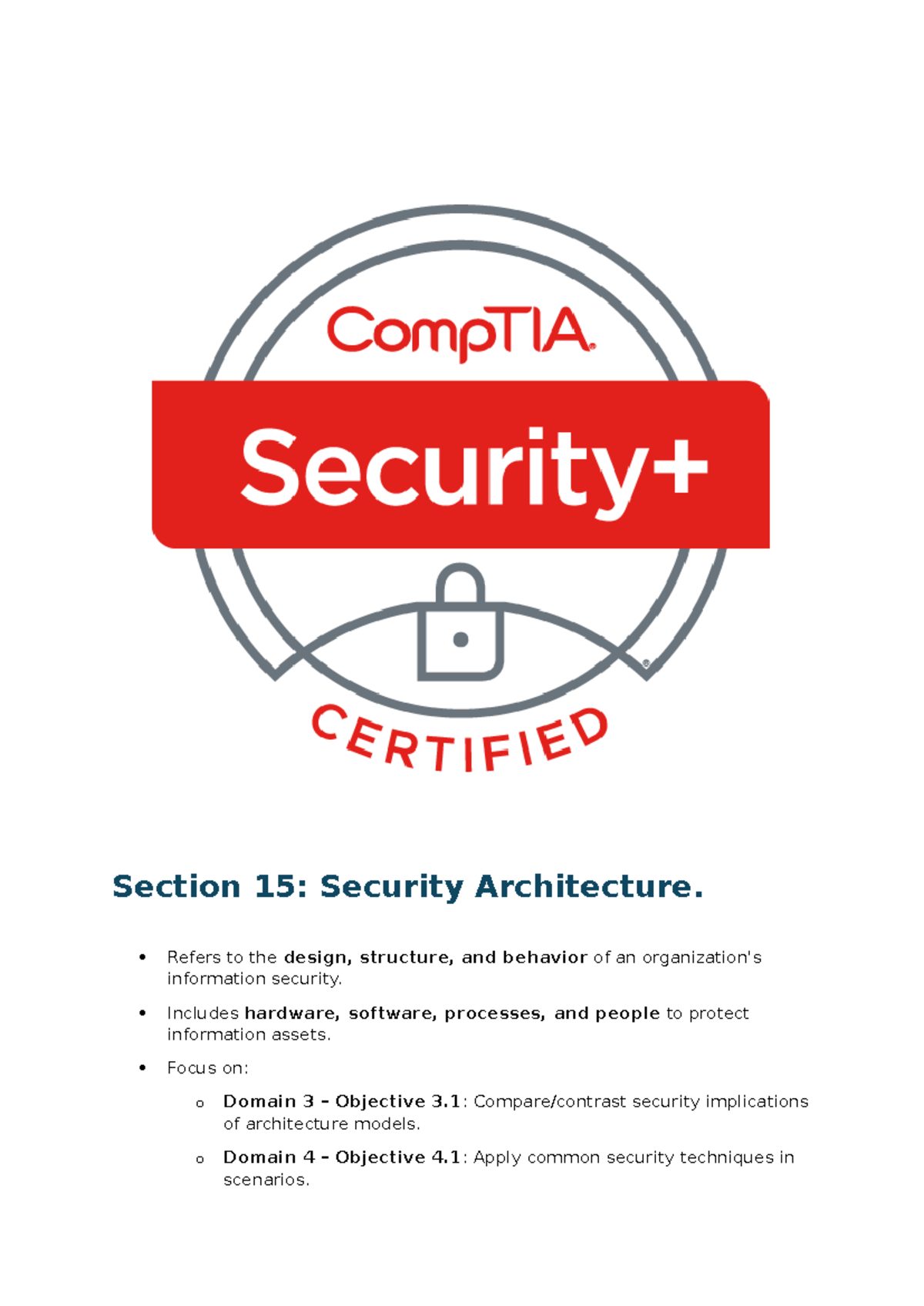 Security + Notes 2: Understanding Security Architecture and Cloud Risks ...