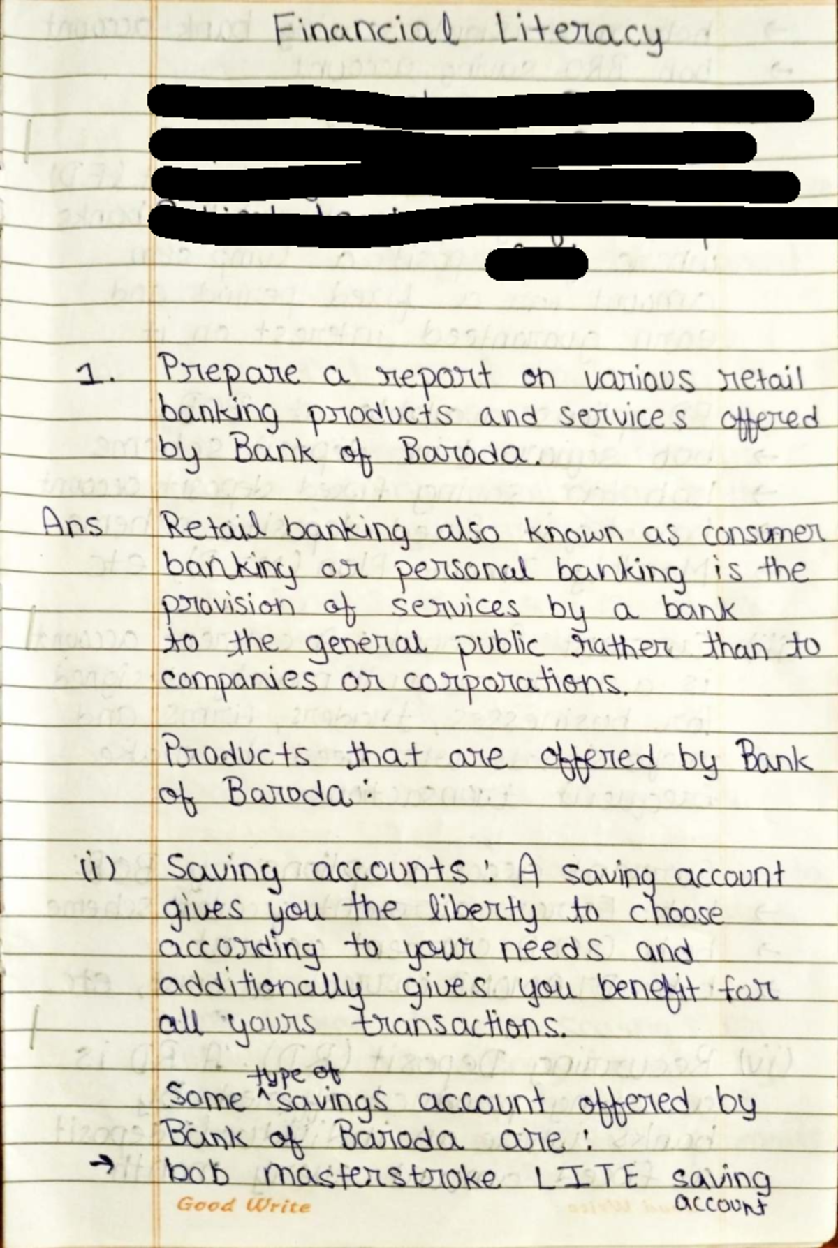 Financial Literacy Assignment - CS Hons. Sem I - Studocu